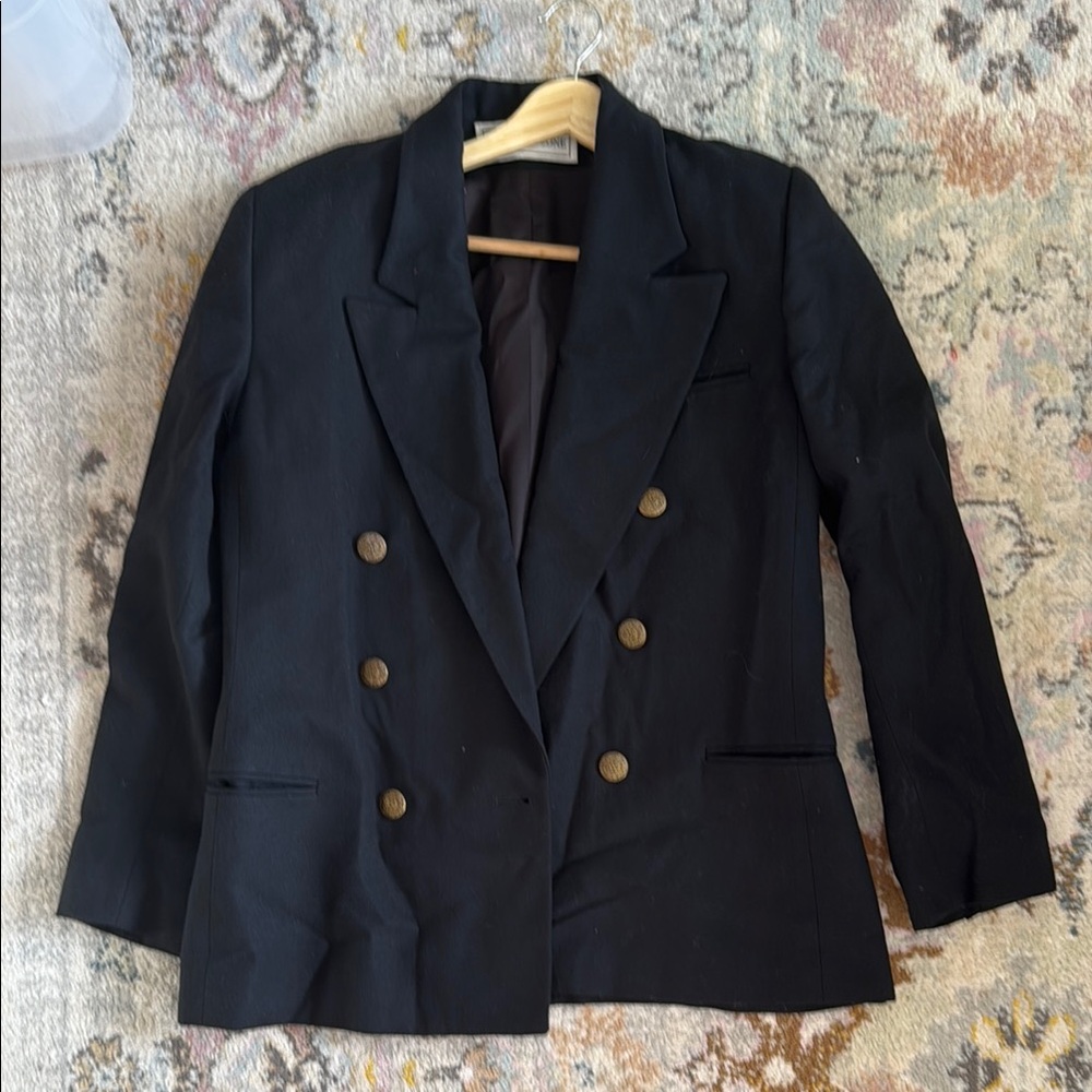 Evan Picone Women’s Black Double-Breasted Blazer